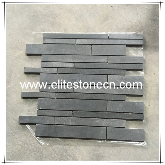 ES-R24 Factory Supply Wall Decoration Strip Black Basalt Mosaic 