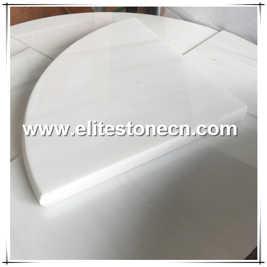 ES-F05 White Bianco Dolomite Marble Corner Shelf Tile 