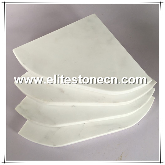 ES-F09 White Marble Shower Stone Corner Shelf Bathroom Caddy Soap Dish diamond shape