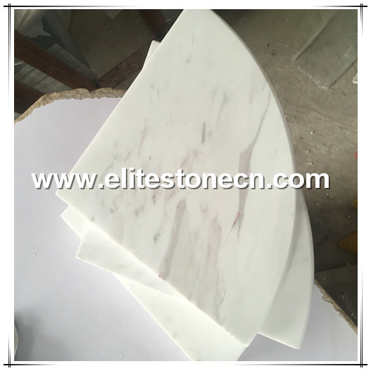 ES-F11 Round Edge Volakas White Premium Decorative Tile Corner Shelf Piece Polished 