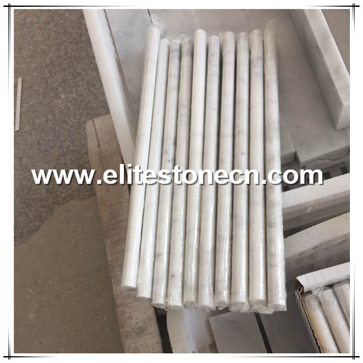ES-B03 Carrara White Italian Carrera Marble Pencil Liner Trim Molding Polished