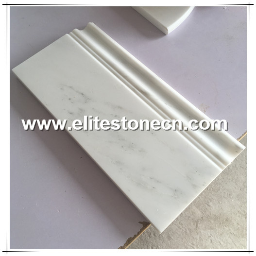 ES-B04 Oriental White Marble Polished Baseboard Molding