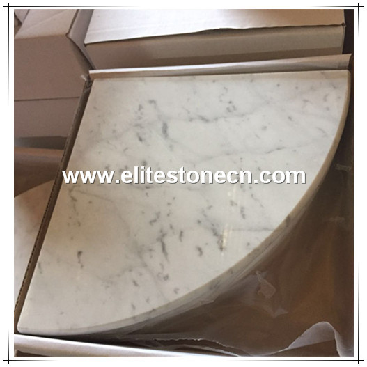 ES-F07 Carrara Marble Italian White Bianco Carrera Corner Shelf Polished
