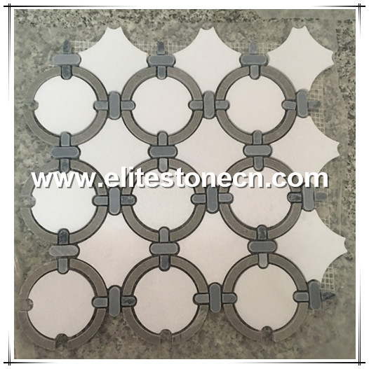 ES-T20 Greek Thassos White round marble mosaic