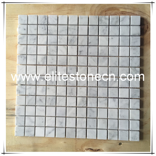 ES-C40 Carrara Carrera Bianco White Square Marble Mosaic Tile