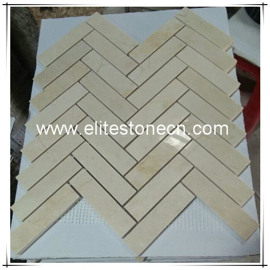 ES-A12 Crema marfil herringbone mosaic patterns for wall decoration