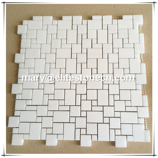 ES-T17 Greek Thassos White marble French pattern mosaic