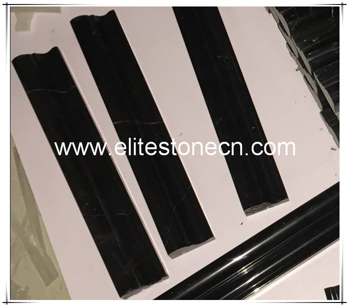 ES-B11 China Nero Marquina Crown Trim Molding Chair Rail Trim Molding Wall Floor Decorative Bathroom Kitchen Backsplash Tiles 