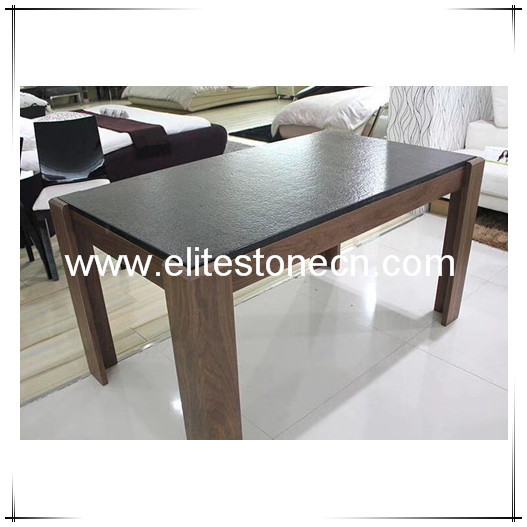ES-V04 China Shanxi Black Granite Table Tops for Dining Room, Restaurant, Coffee Shop