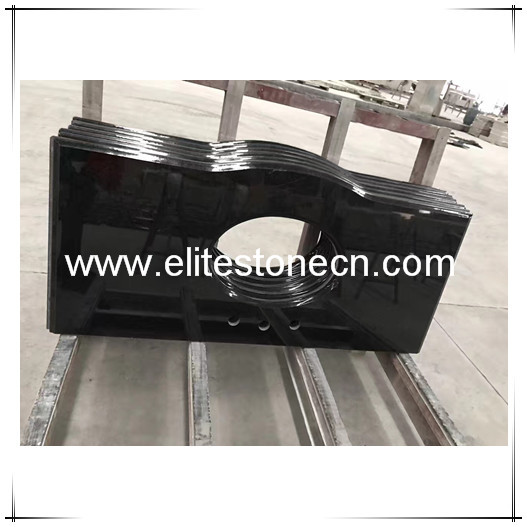 ES-V08 Shanxi Absolute Black Granite Prefab Bathroom Granite Vanity Top for hotel