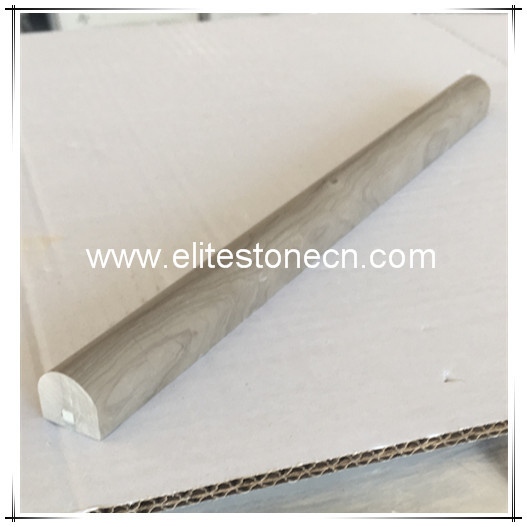 ES-B27 Athens Grey Wood Grain Marble Pencil Liner Trim Molding Polished