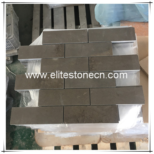 ES-R42 Natural Grey Marble Stone Interior Wall Brick Tiles Mosaic