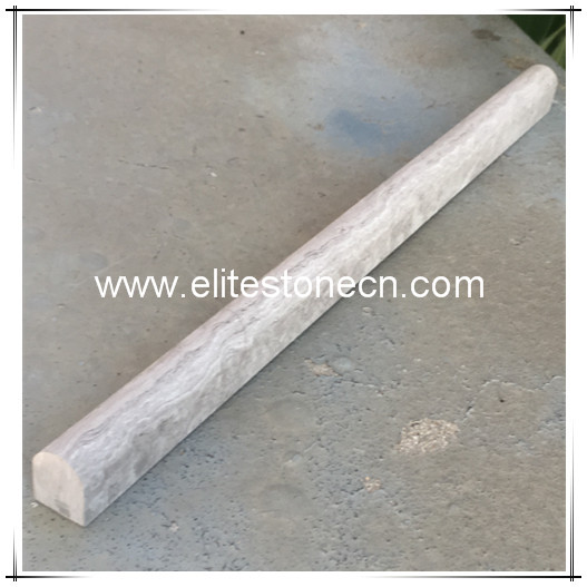 ES-B29 White Wood Grain Marble Pencil Liner Bullnose Trim Molding Polished White Serpeggiante Marble from China