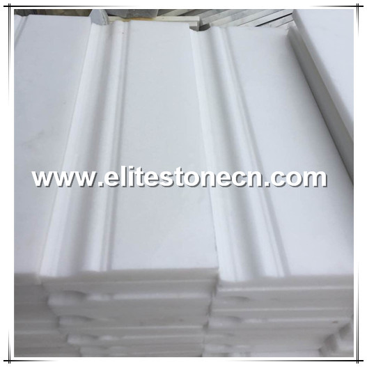 ES-B06 Thassos White Greek Marble Baseboard Trim Molding 5 x 12