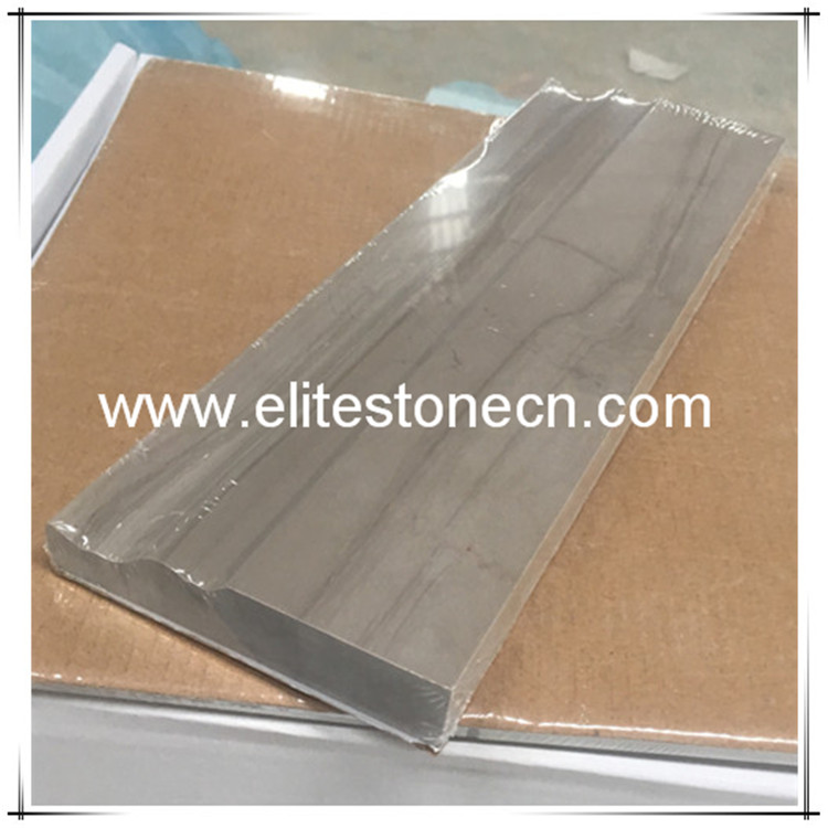 ES-B25 Athens Grey Wood Grain Marble Baseboard Molding Bathroom