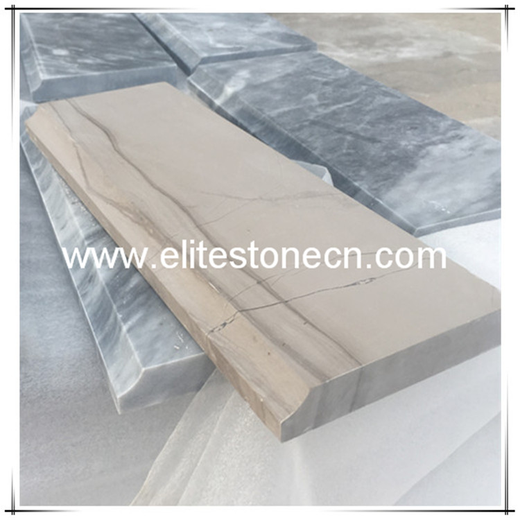 ES-B26 Athens Grey Wood Grain Marble Skirting Baseboard Marble Molding