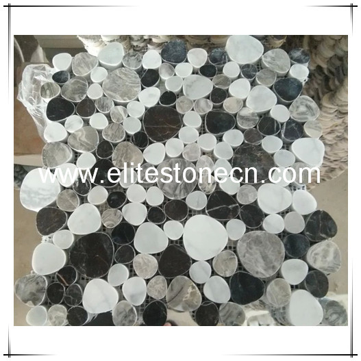 ES-R43 China Wholesaler Heart-Shaped Stone Mosaic Wall Decoration Water Jet Tile