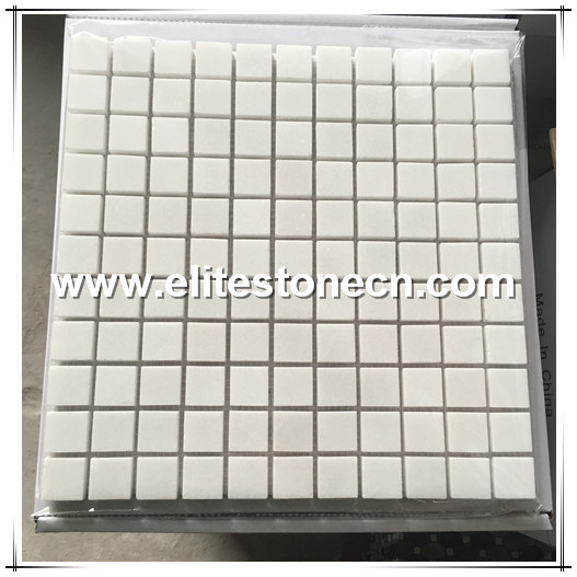 ES-T01 Thassos White 1x1 Square Mosaic Tile Polished - Marble from Greece