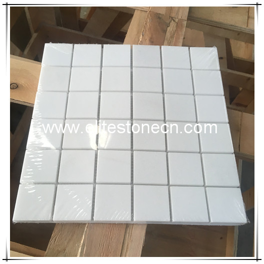 ES-T26 Factory Price Thassos White Marble Square Mosaic Tile