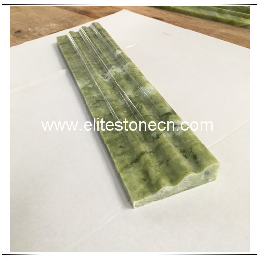 ES-B35 Green Marble Chair Rail Decorative Crown Molding Trim Double Ogee 