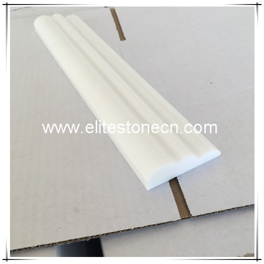 ES-B33 Thassos White Greek Marble Chair Rail Trim Molding Polished