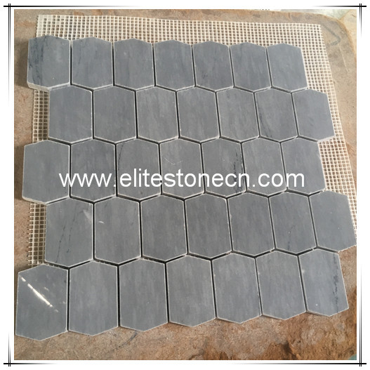 ES-R45 Hexagonal grey marble mosaic tile for floor