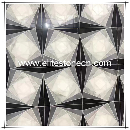 ES-W214 House polished marble waterjet square flooring tiles designs