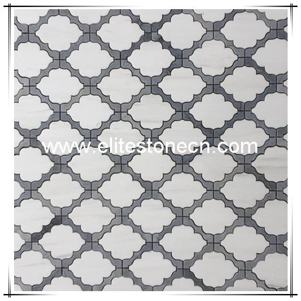 ES-T44 Lantern Mosaic Tile Backsplash Thassos White Marble Mosaic Tiles 3d Decorative Wall Tile