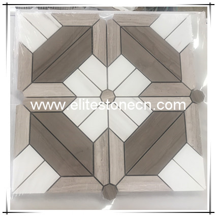 ES-H33 For Bathroom Decoration white wood athens wood Reliable Vendor flower wall Tile Marble Mosaic