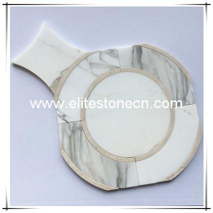 ES-G41 Italian calacatta gold water jet marble mosaic tile