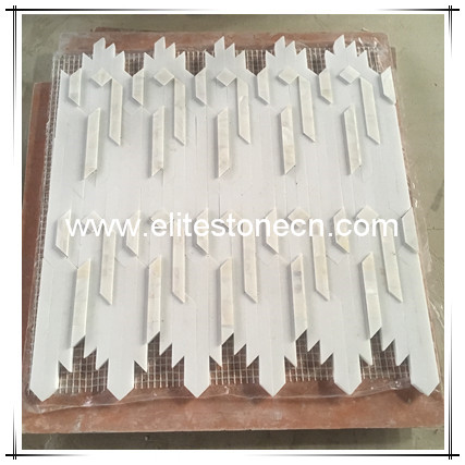 ES-T48 High quality Thassos white 3D wall marble mosaic tile for sale
