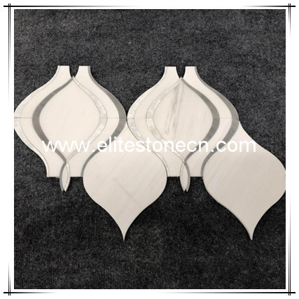ES-W262 Kitchen backsplash wall tile white marble lantern arabesque mosaic