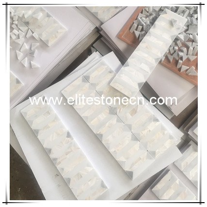 ES-K05 Simple Designs Shell Mix Pure Thassos White Marble Mosaic Tile Walls Border