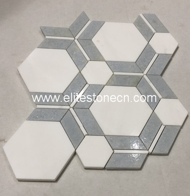 ES-W437 Customized Hexagon white marble mosaic Natural stone marble mosaic