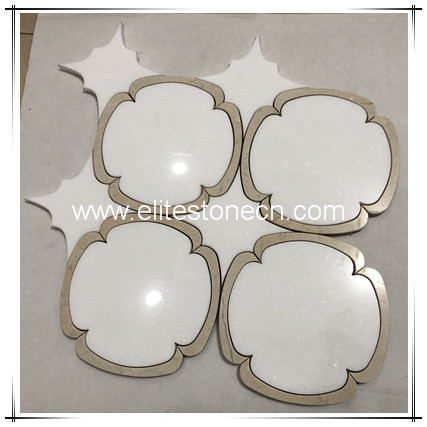 ES-W439 Flower Pattern Interior Decoration Materials Marble waterjet Mosaic