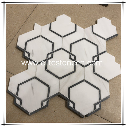 ES-D17 Premium Quality Interior White Marble Mosaic Hexagon Mosaics Sale For Decoration