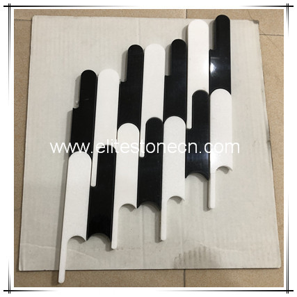 ES-W444 China suppliers whosale black and white marble mosaic floor tile