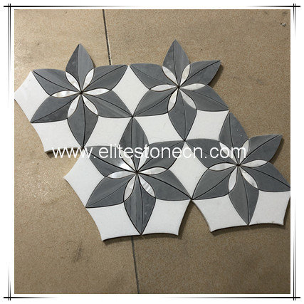 ES-W447 Factory supply flower pattern wall mixed color customized marble mosaic pattern