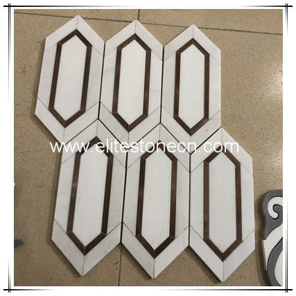 ES-W464 Hot sale hexagon tile white marble backsplash tiles mosaic wall tiles