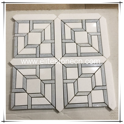 ES-W461 Blue Mosaic Tiles For Bathroom Water Jet Marble Mosaic Tile