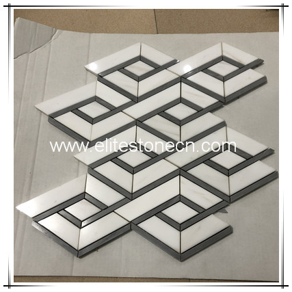 ES-W466 Diamond White Marble Dolomite Mosaic for Bathroom