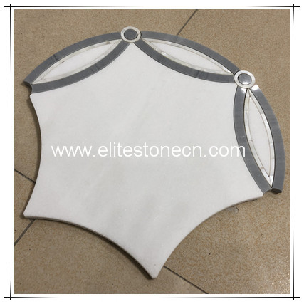 ES-W474 Water jet mosaic design wall mosaic pattern tile flower waterjet mosaic