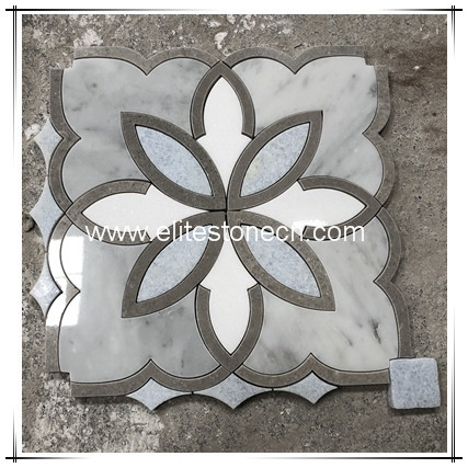 ES-W483 custom marble mosaic tiles flower marble mosaic tile for wall and bathroom
