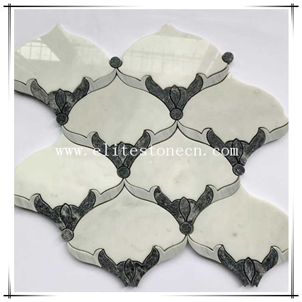 ES-W487 Wall Decorations Grey Marble Arabesque Lantern Mosaic Tile