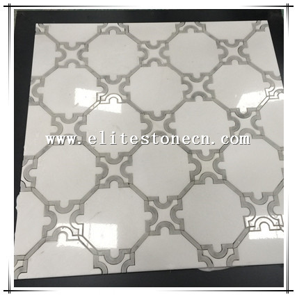ES-W491 Bathroom wall cladding decorative white marble mosaic flower wall tiles