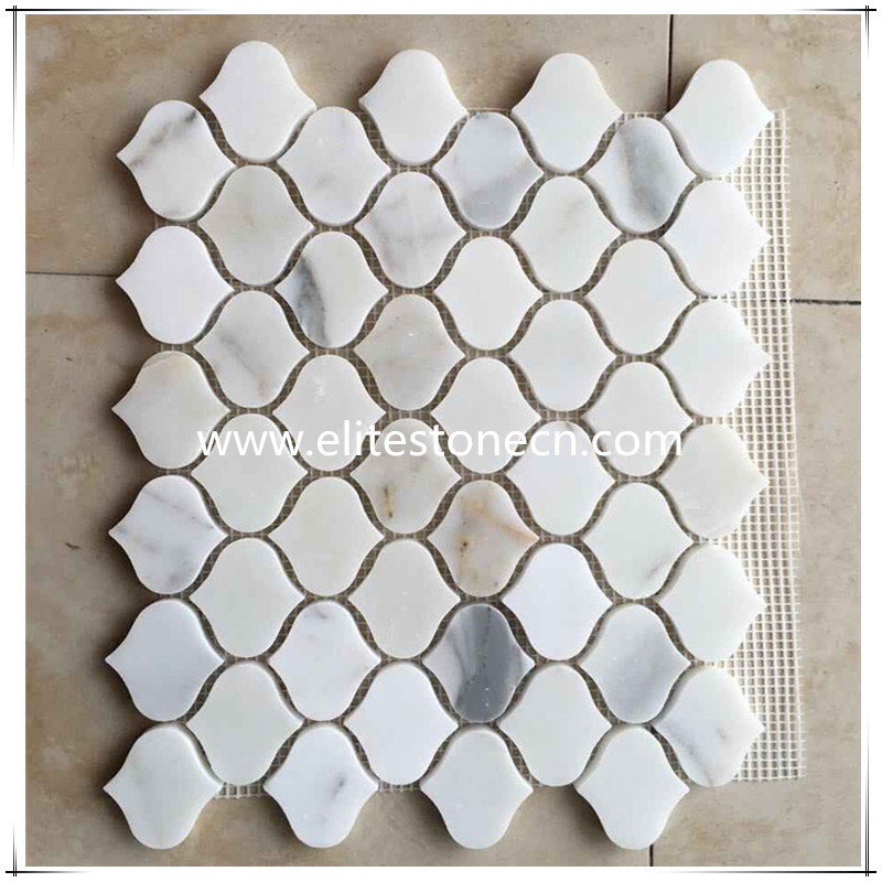 ES-R58 lantern shaped volakas marble mosaic tile for wall