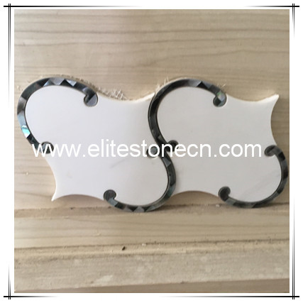 ES-W497 Hotel Lobby Water jet white marble mix shell Decor Wall mosaic