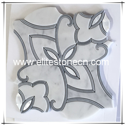 ES-W500 flower marble stone mosaic tile inlay backsplash