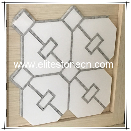 ES-W507 Strip Pattern Luxury Chinese Style Waterjet Marble Mosaic