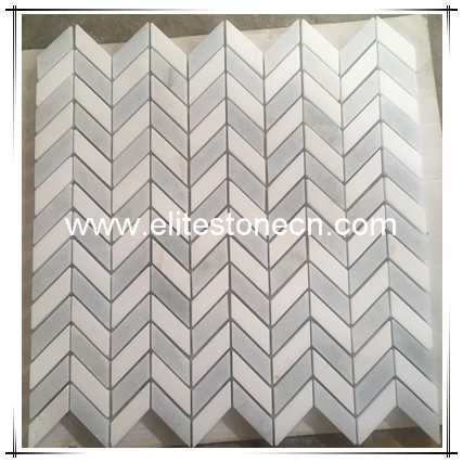 ES-T60 Kitchen backsplash chevron patterns marble mosaic